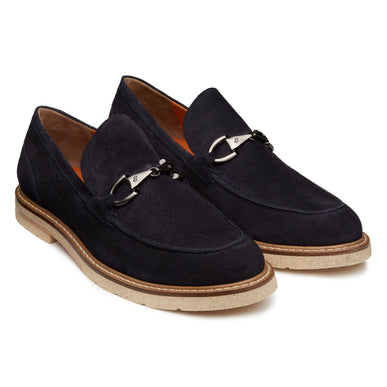BLUE SUEDE BUCKLE LOAFER
