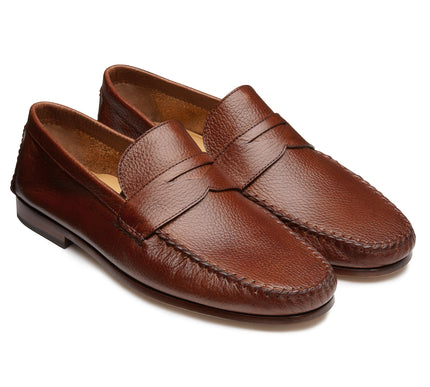 Men´s brandy casual leather moccasins