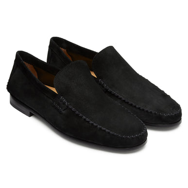 Men´s black suede slip on moccasins
