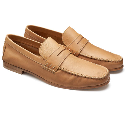 Men´s tan casual leather moccasins