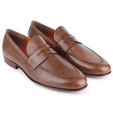 Mocasines de piel color caramelo para hombre