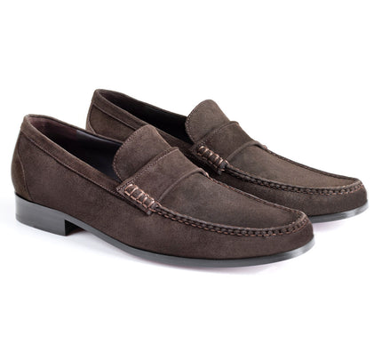 Stitched suede moccasins for men