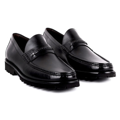 Leather Moccasins with Track Sole for Men