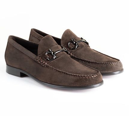 Classic suede moccasins with buckle for men
