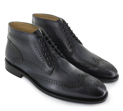 JP Brogue Boots Black