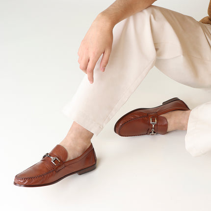 Men´s  leather buckle moccasins