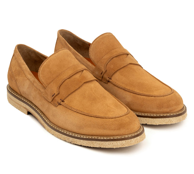 Loafers Cognac Suede Mens Shoe - JP Pierre display picture 1