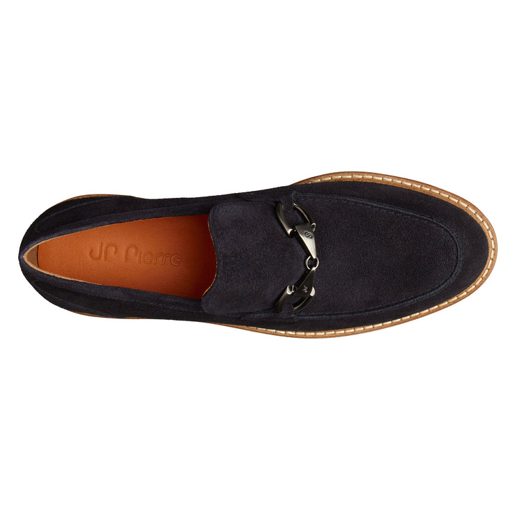 BLUE SUEDE BUCKLE LOAFER