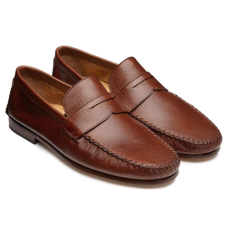 Men´s brandy casual leather moccasins