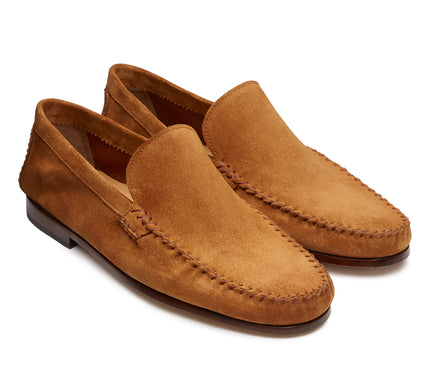 Men’s Tan Brandy Suede Slip-On Moccasins