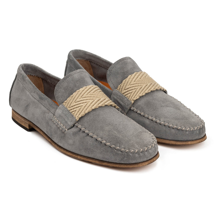 GRAY WOVEN MOCCASIN