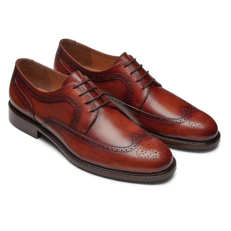Men´s brandy leather brogue oxford shoes