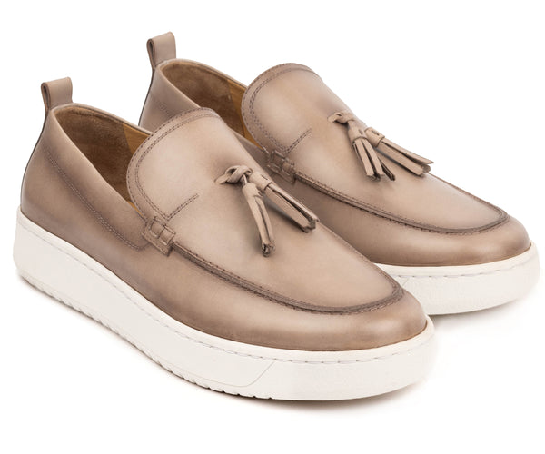 Men\'s Beige Slip-On Loafers sku54 HEROLF Sand Suede Square-Toe Slip-On Men main image 4
