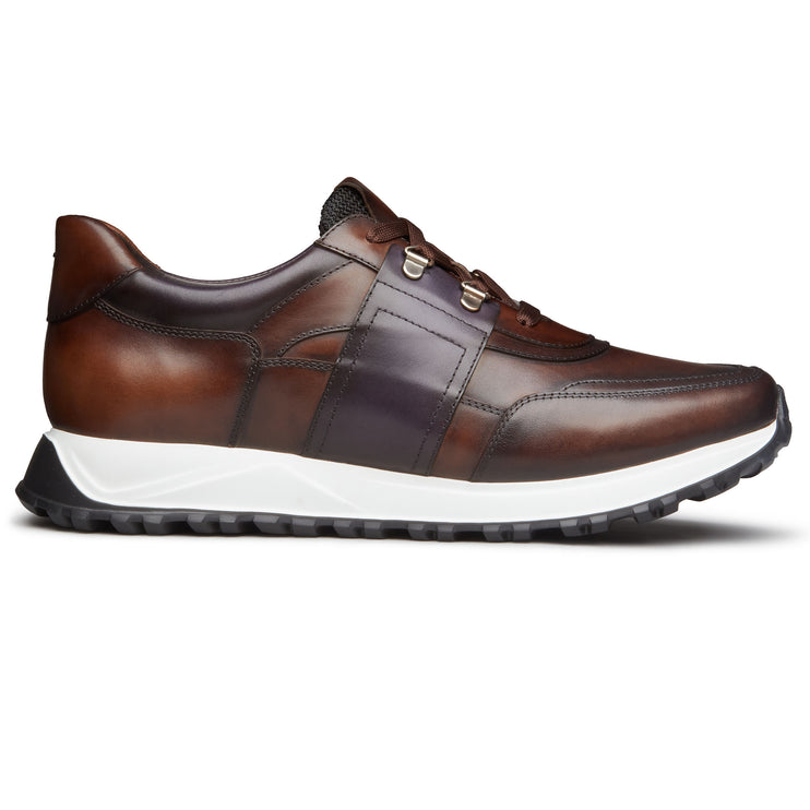 Zapatillas de piel marrón para hombre