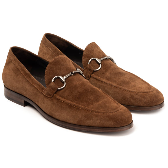 Buckle suede slip on