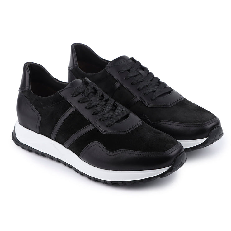 Zapatillas casuales de ante negro para hombre