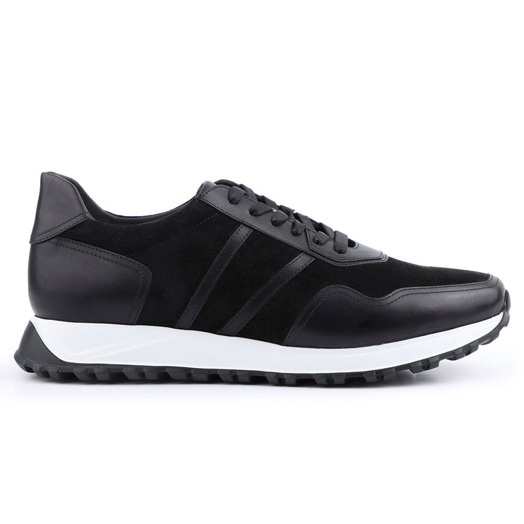 Zapatillas casuales de ante negro para hombre