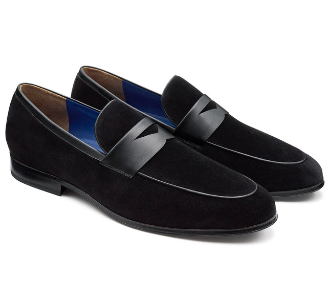 Men´s black velvet tuxedo penny loafer