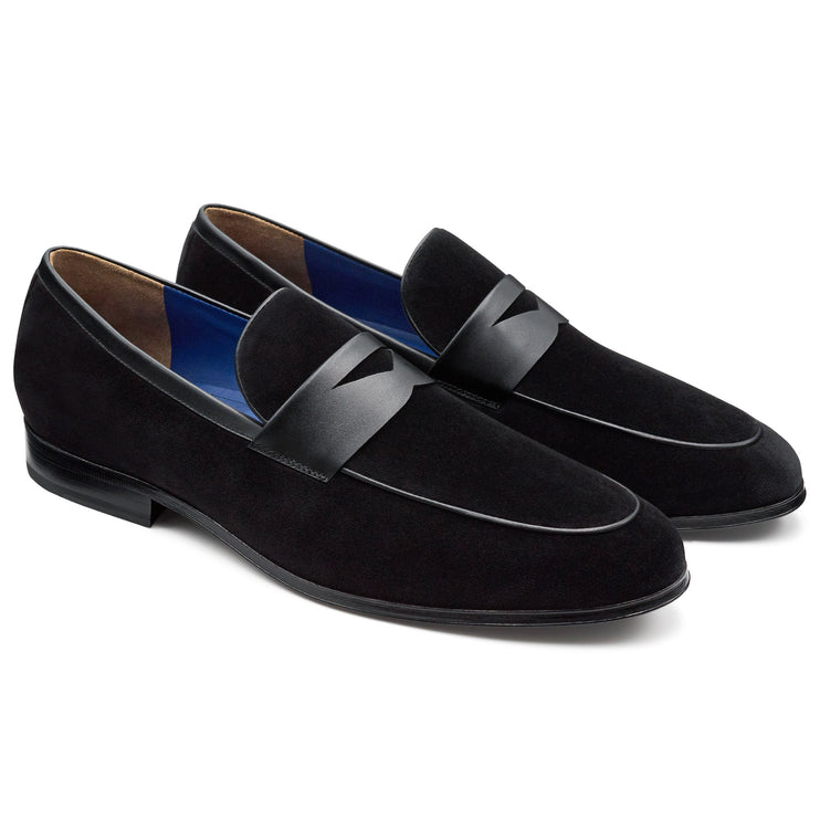 Mocasín de esmoquin de terciopelo negro para hombre