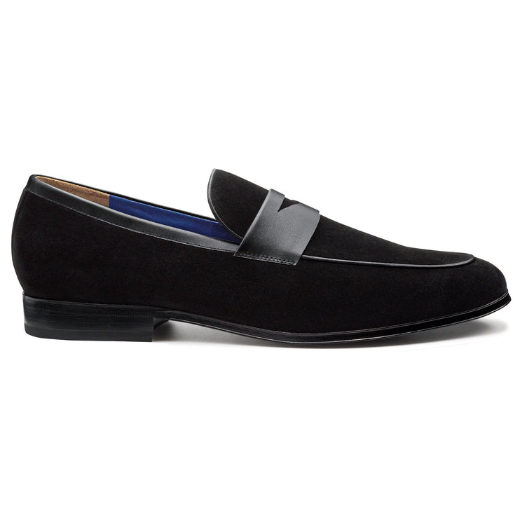 Men´s black velvet tuxedo penny loafer