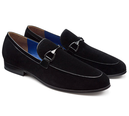 Men´s black velvet buckle tuxedo shoes