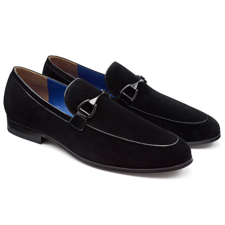 Zapatos de esmoquin con hebilla de terciopelo negro para hombre