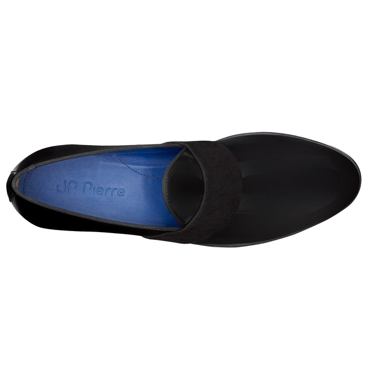 Zapatos de esmoquin con tiras de charol negro para hombre