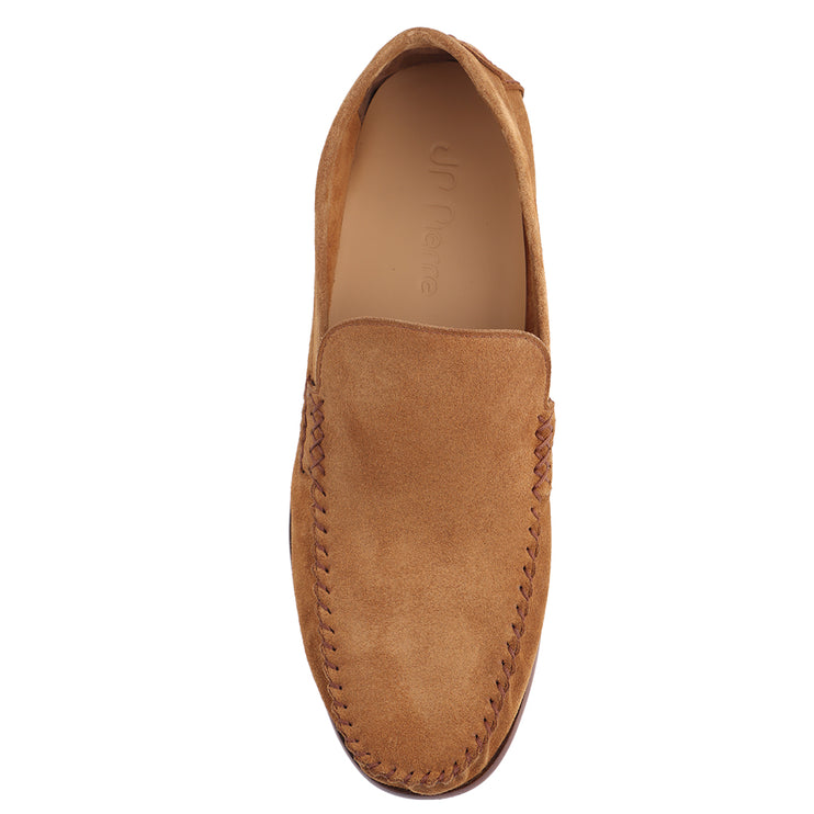 Mocasines casuales de ante color brandy para hombre