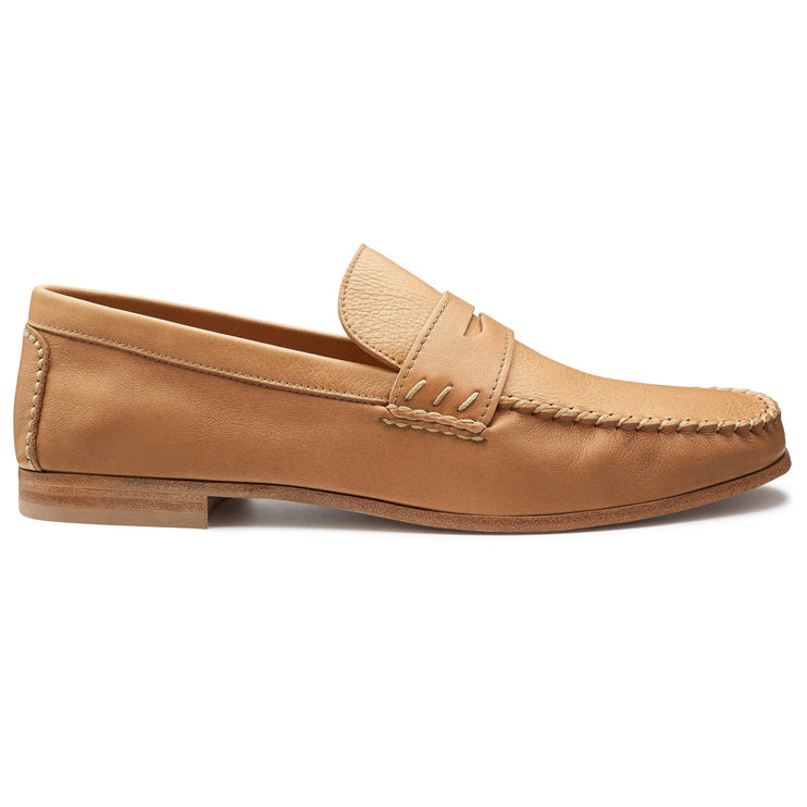 Mocasines casuales de piel color canela para hombre