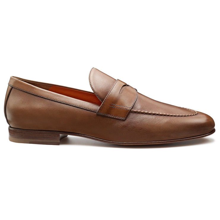 Mocasines de piel color brandy para hombre