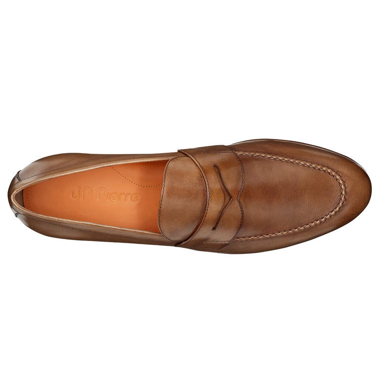Men´s caramel leather penny loafers