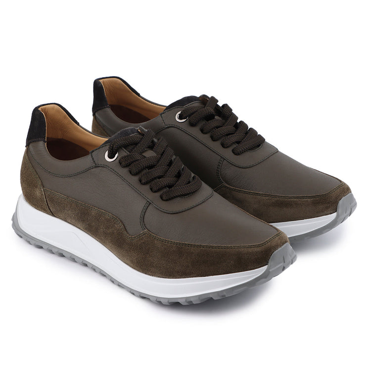Zapatillas casuales de ante verde para hombre