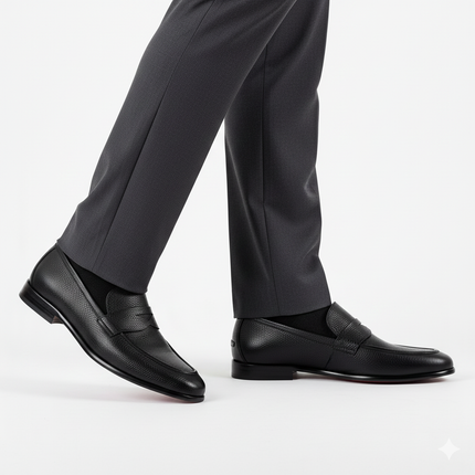 Leather penny loafers for men