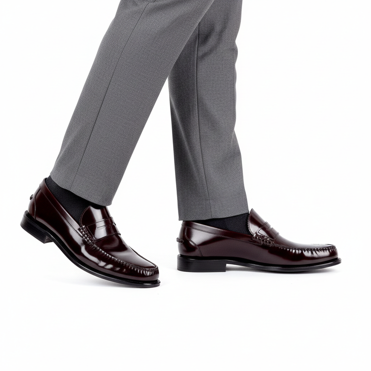 Mocasines de piel brillante para hombre