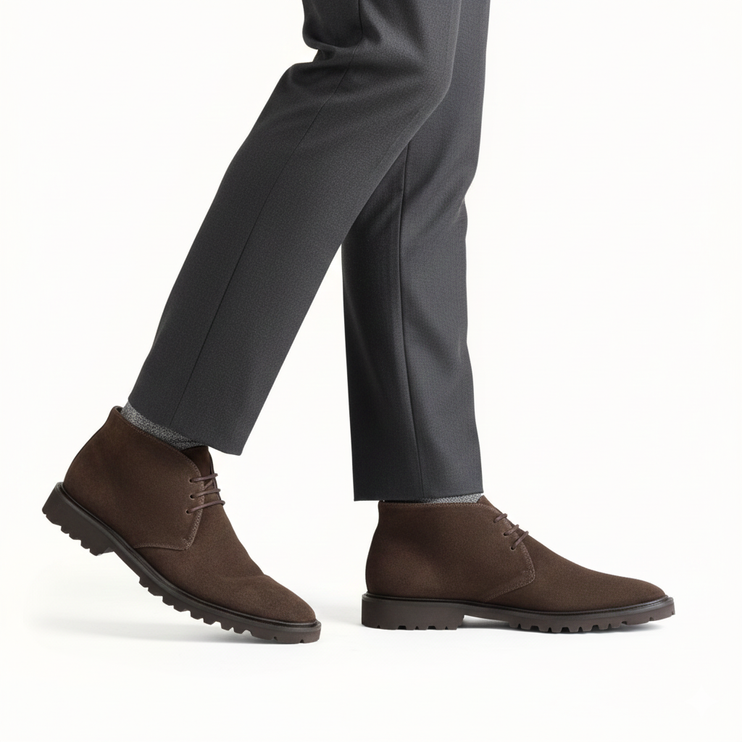 Botas chukka de ante con suela de goma para hombre