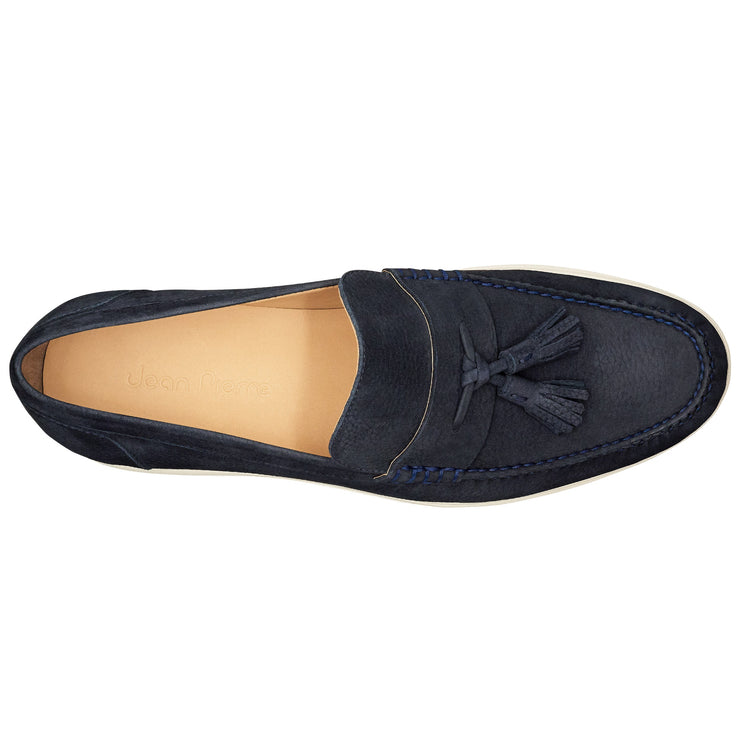 Mocasines con borlas de ante azul para hombre