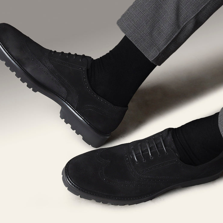 Men´s black classic suede oxford shoes