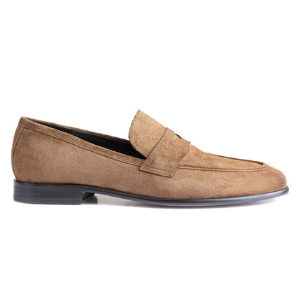 Suede penny loafers for men