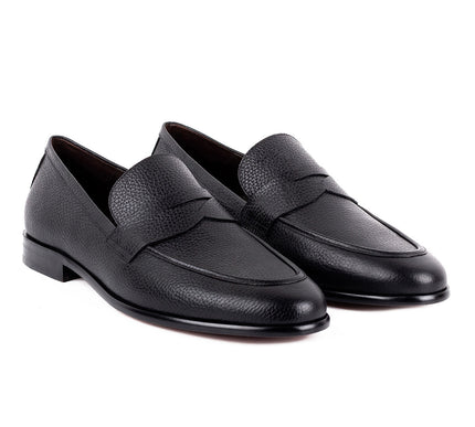 Leather penny loafers for men