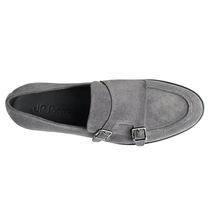 Men's suede monk strap loafers