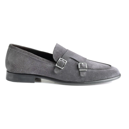 Men's suede monk strap loafers