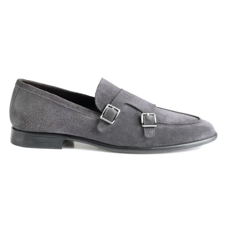 Men's suede monk strap loafers