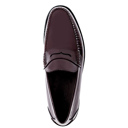 Glossy leather penny loafers for men