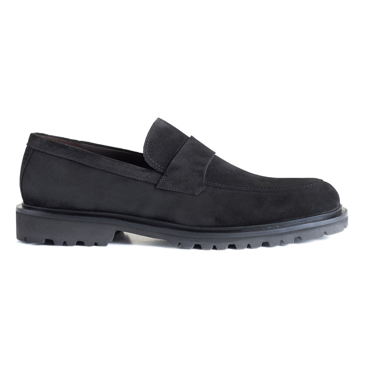 Suede loafers with track sole for men