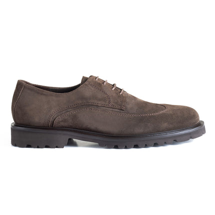 Men´s wingtip suede derby with track sole