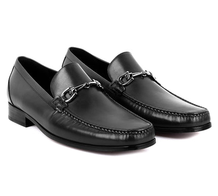 Classic stitched moccasins with buckle for men