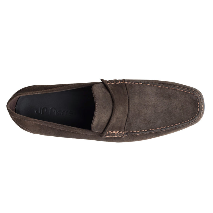 Stitched suede moccasins for men