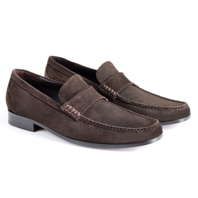 Stitched suede moccasins for men