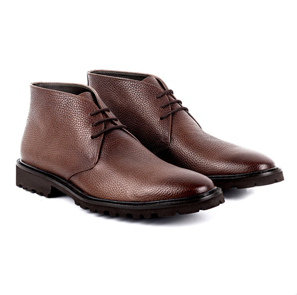 Botas chukka pintadas a mano con suela de goma para hombre