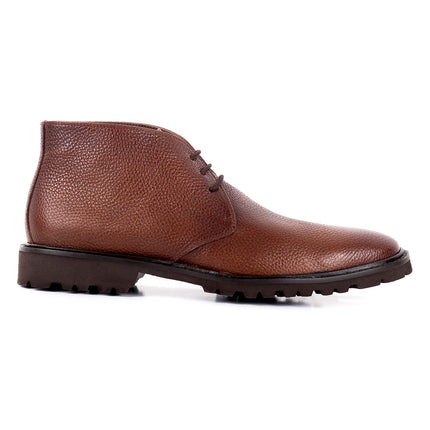 Hand‑painted chukka boots with track sole for men